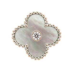 Van Cleef & Arpels Vintage Alhambra Ring VCARF48946 18K White Gold Mother of